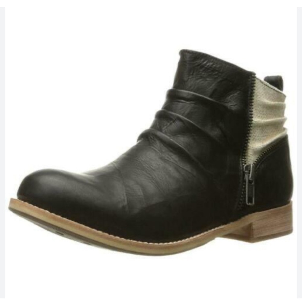 Cat mixed media ankle boots leather canvas size 10